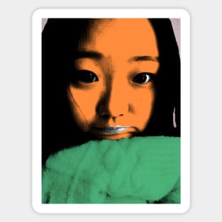 Pop Art Funny Beautiful Asian Girl Sticker